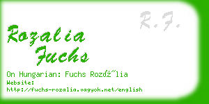 rozalia fuchs business card